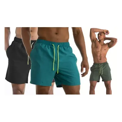 Men'sSwimming Trunks with Pockets, Green,L