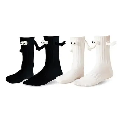 2 Pairs of Unisex Novelty Magnetic 3D Face Couple Socks