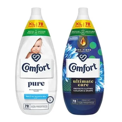 Comfort Concentrated Fabric Conditioner,Pure,Two-Pack