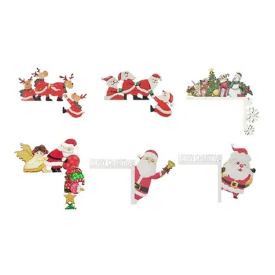 Festive Wooden Door Frame Decorations, One of Each,Six