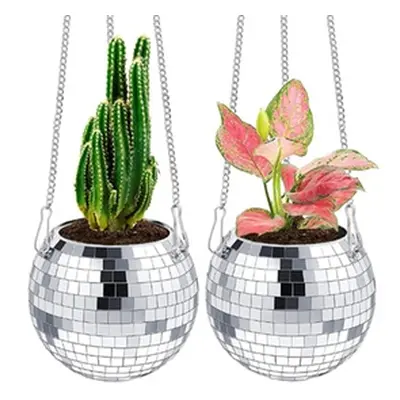 Disco Ball Planter with Chain, 10cm