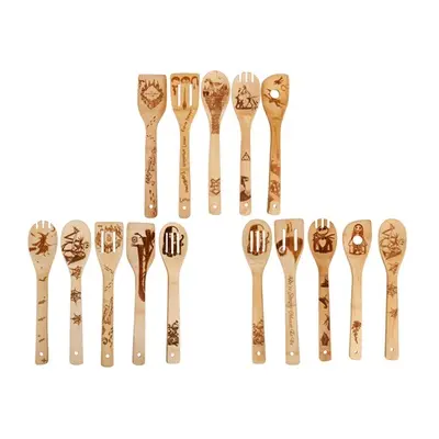 Five-Piece Nigthmare-Before Christmas Inspired Wooden Spoons Set,Style 1