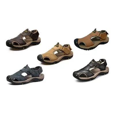 Men'sClosed Toe Breathable Sandals, Brown,UK6.5