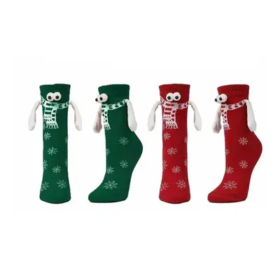 2 Pairs Christmas Novelty Couple Holding Hands Socks