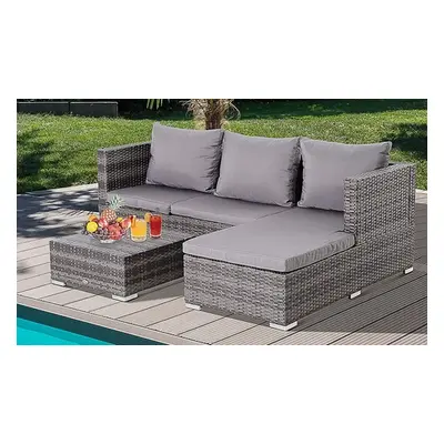 Outsunny Three-Piece Rattan-Effect Garden Storage Sofa Set