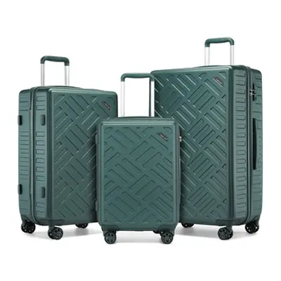 ABS Sculpted Horizontal Design Suitcases, 24 inch suitcase, Army Green,One