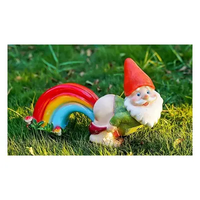 Gnome Figurine with Rainbow