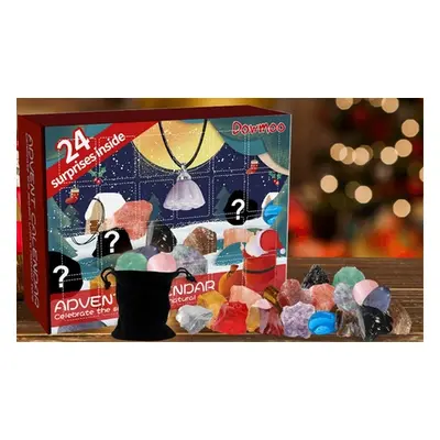 Christmas Advent Calendar with Mineral Rocks Gemstones and Crystals