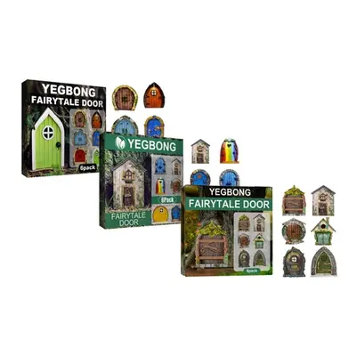 Miniature Fairy Garden Doors, Style3 and Style1,12-Pack