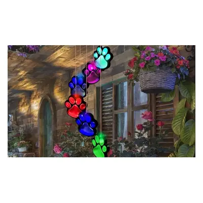 Solar Paw Print Wind Chime Light