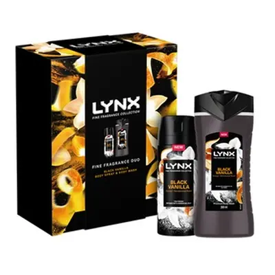 Lynx Fine Fragrance Duo Collection Black Vanilla Gift Set for Him, Two Packs