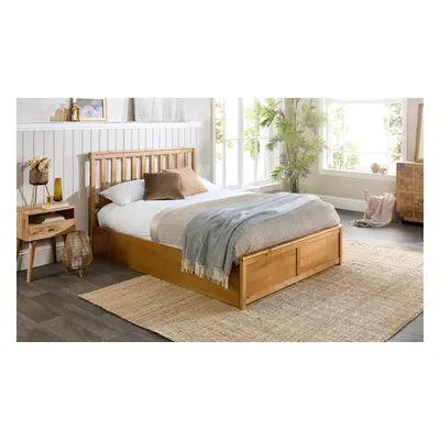 Aspire Ottoman Bed Frame with Optional Bonnell Spring or Pocket Spring, With Pocket-Double