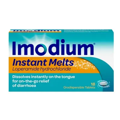 Imodium Instant Melts Quick-Dissolving Relief for Diarrhoea 18 Tablets