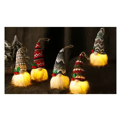 Luminous Dwarf Christmas Tree Pendant Decor, Red with Black,One