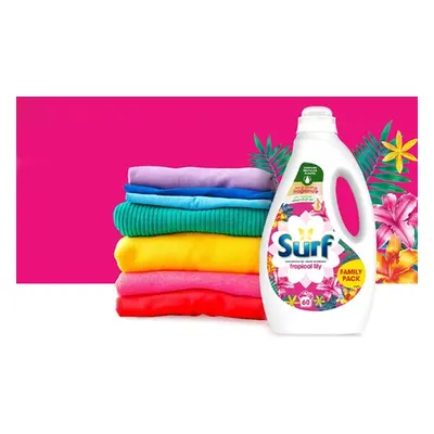 Surf Concentrated Liquid Laundry Detergents 1.62L,Coconut Bliss,Two