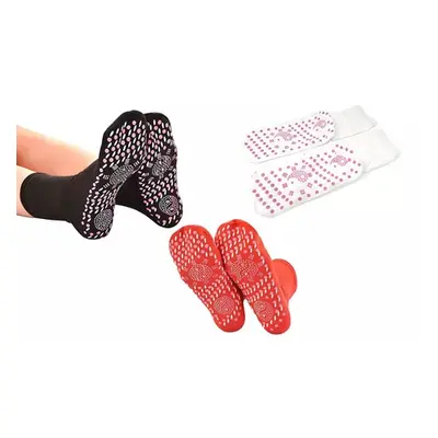 Self-Heating Tourmaline Anti-Fatigue Socks, Red,One