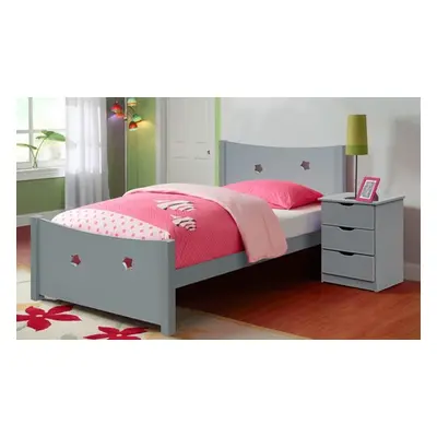 Children s Wooden Star Bed with Optional Bedside Table and Mattress , Pink,Frame and Mattress