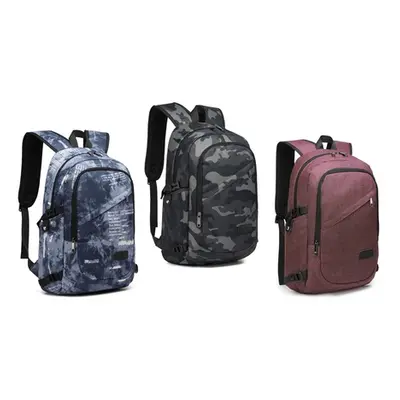 21L Camouflage Laptop Backpack Travel School Bag with USB Charging Port, Camo