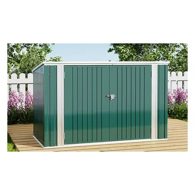 Green Steel Lockable Garden Bicycle Storage Shed