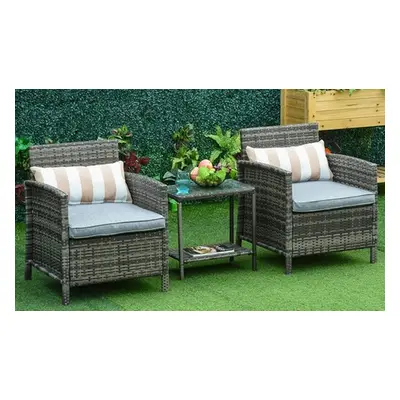 Outsunny Rattan-Effect Bistro Furniture Set