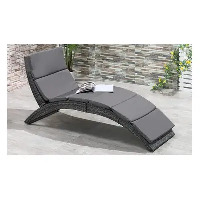 Outsunny PE Rattan-Effect Sun Lounger