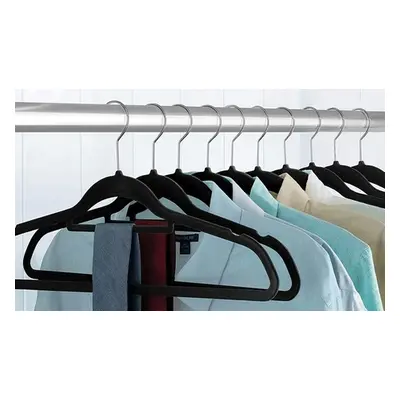 50 Slim Non Slip Velvet Hangers - 360 Swivel Hooks Strong and Durable,Black