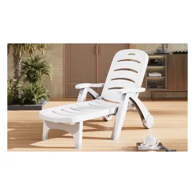 Outdoor Foldable Lounger Recliner with Wheels