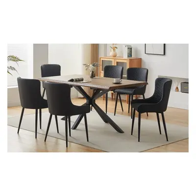 Seven-Piece Industrial-Style Dining Set