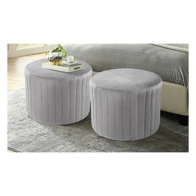 Round Velvet Stool Soft Upholstery and Plush Comfort