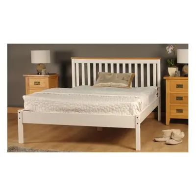 Medina Wooden Bed Frame, White,Single,With Mattress