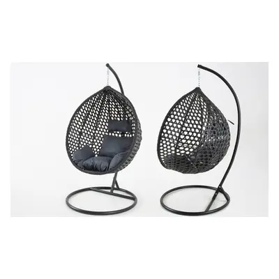 Onyx Black Hanging Swing Pod Egg Chair