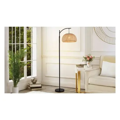 Traditional Woven Rattan Floor Lamp