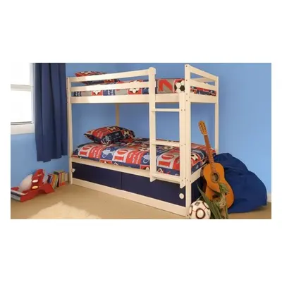 Slide Door Storage Bunk Bed, Blue,Frame Only