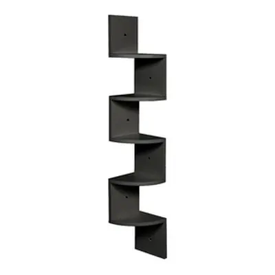 5-Tier Wooden Zigzag Floating Corner Shelves