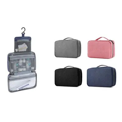 Toiletries Travel Hanging Bag, Black Grey and Navy Blue,Three