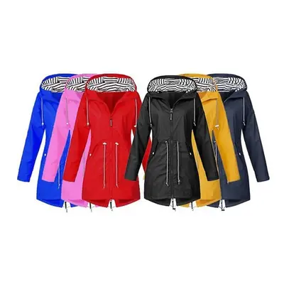 Water-resistant Hooded Longline Raincoat, Red,UK14 Hooded Longline Raincoat