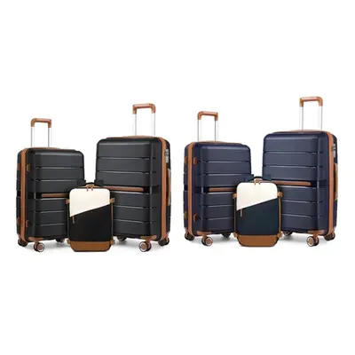 24- and 28-Inch Suitcases with a Backpack Set, Navy