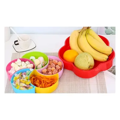 Floral Snack Serving Set with Lids and Removable Compartments, One