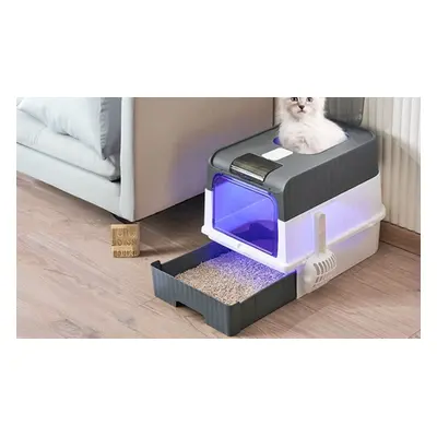 Fully Enclosed Cat Litter Box with UV Sterilization