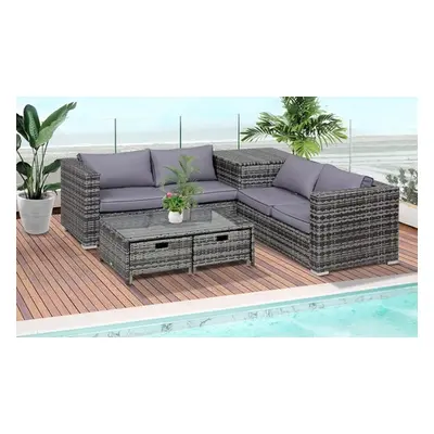 Outsunny Four-Piece Rattan-Effect Outdoor Furniture Set