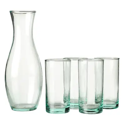 Recycled Carafe & 4 Highball Glasses