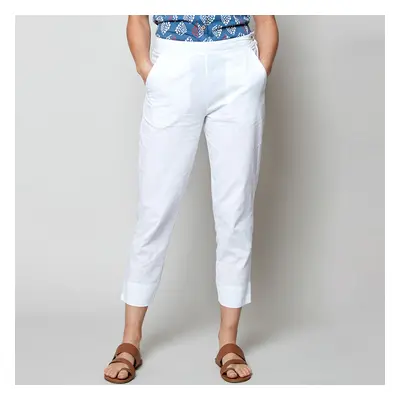 Nomads White Slim Leg Crop Trousers