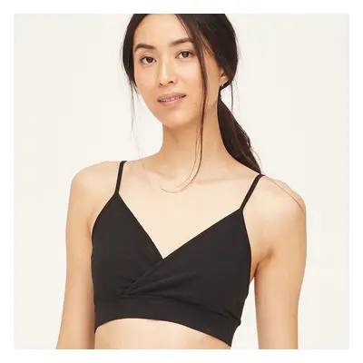 Thought Organic Cotton Cross Front Bralet - Black