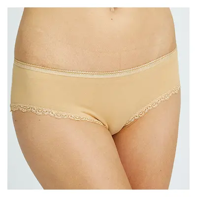 People Tree Organic Lace Hipster Briefs - Almond