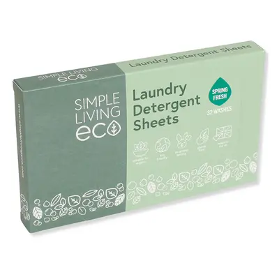 Simple Living Eco Non-Bio Laundry Detergent Sheets - Spring Fresh - 32 Sheets