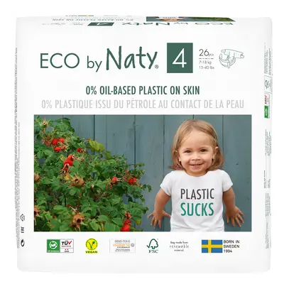 Eco By Naty Disposable Nappies Size 4 - Maxi - Pack of 26