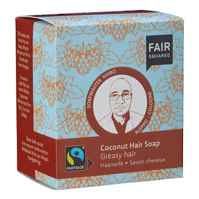 Fair Squared Coconut Hair Soap with Cotton Soap Bag - Greasy Hair - 2 x 80g