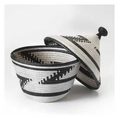 Woven Black & White Basket