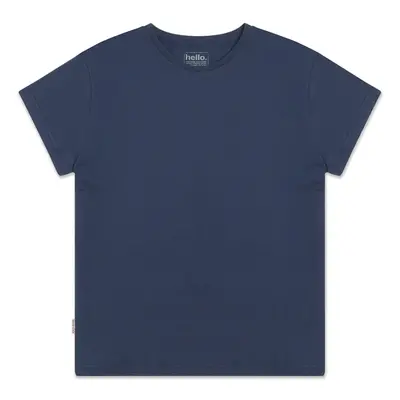 Women's Boxy Plain T-Shirt - Navy