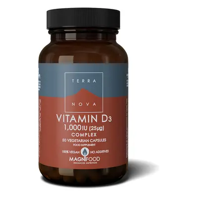 Terranova Vegan Vitamin D3 1000iu Complex Supplement - 50 Capsules